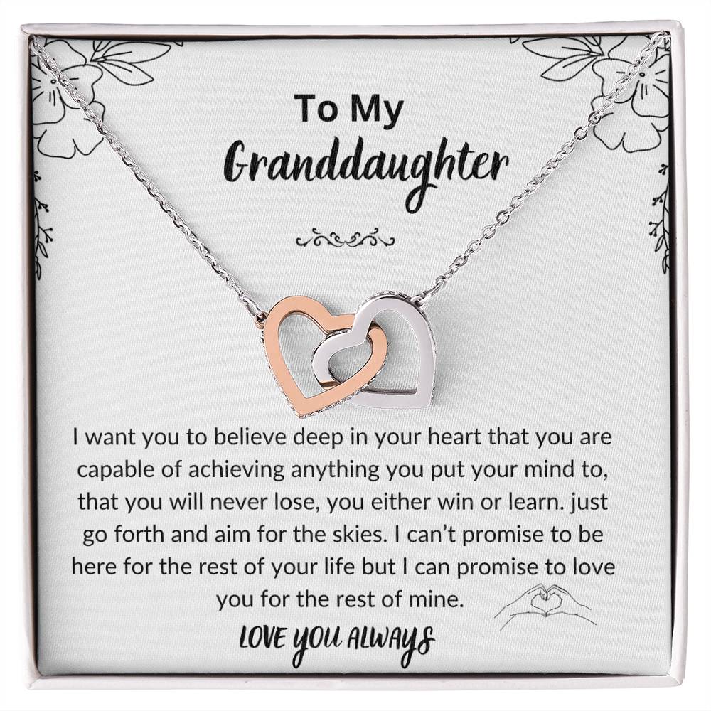 Granddaughter Gifts From Grandma, Grandpa Necklace Xmas Birthday Gift Graduation