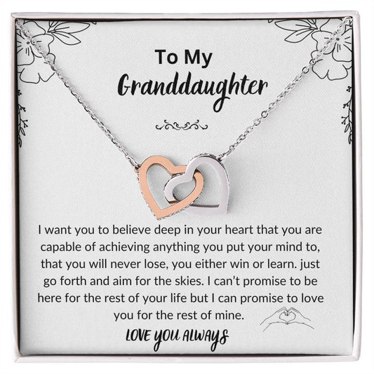 Granddaughter Gifts From Grandma, Grandpa Necklace Xmas Birthday Gift Graduation