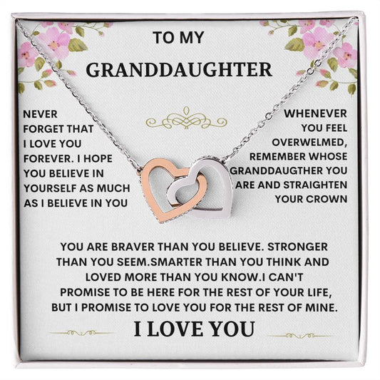 Necklace for granddaughter from grandfather,grandmother and granddaughter necklace, jewelry gift ideas