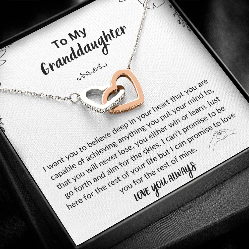 Granddaughter Gifts From Grandma, Grandpa Necklace Xmas Birthday Gift Graduation