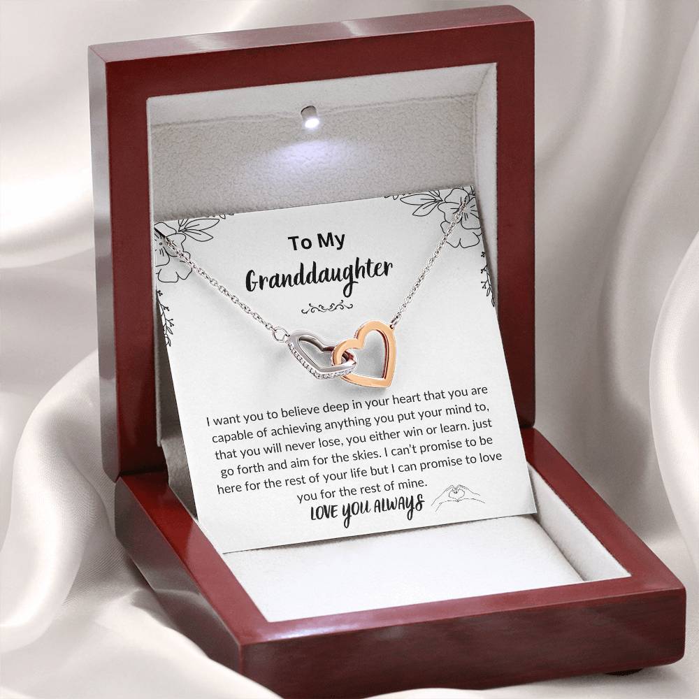 Granddaughter Gifts From Grandma, Grandpa Necklace Xmas Birthday Gift Graduation