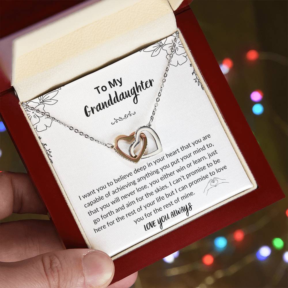 Granddaughter Gifts From Grandma, Grandpa Necklace Xmas Birthday Gift Graduation