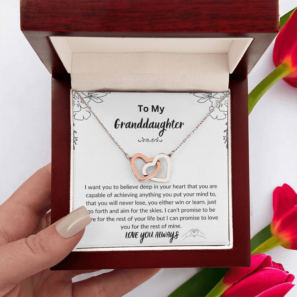 Granddaughter Gifts From Grandma, Grandpa Necklace Xmas Birthday Gift Graduation