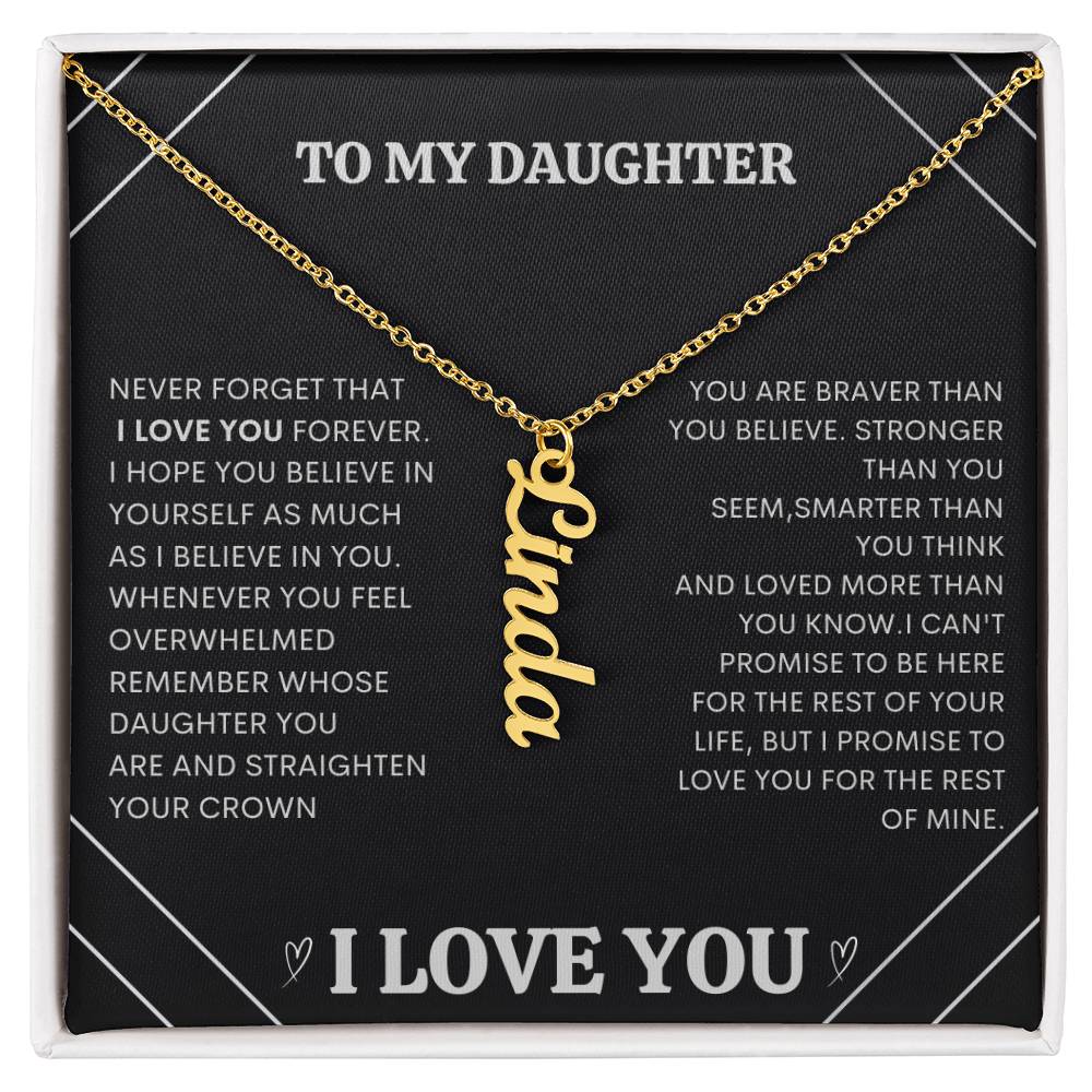 Daughter name necklace graduation birthday gift from mom and dad.