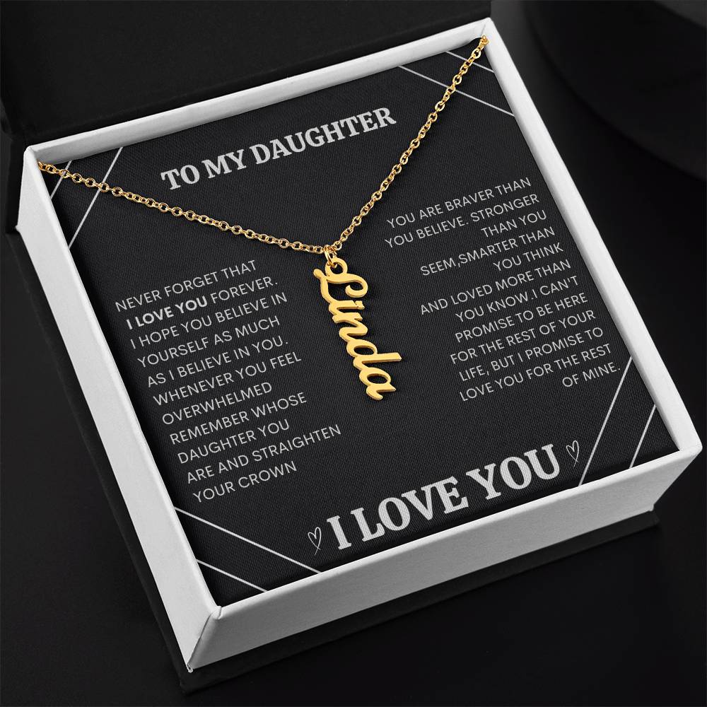 Daughter name necklace graduation birthday gift from mom and dad.