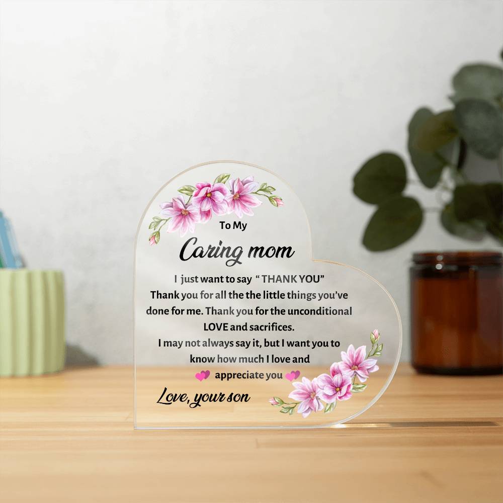 Mom Birthday Gift  printed Acrylic Plaque , special mother's Day gift from son