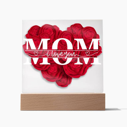 Mom I love you mother's Day gift for mom gift from daughter or son night stand home decor acrylic plaque