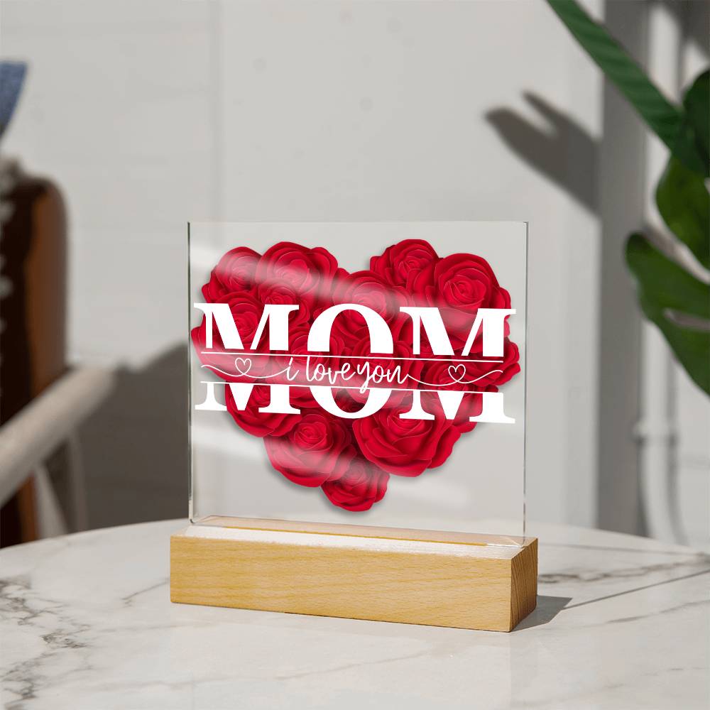 Mom I love you mother's Day gift for mom gift from daughter or son night stand home decor acrylic plaque