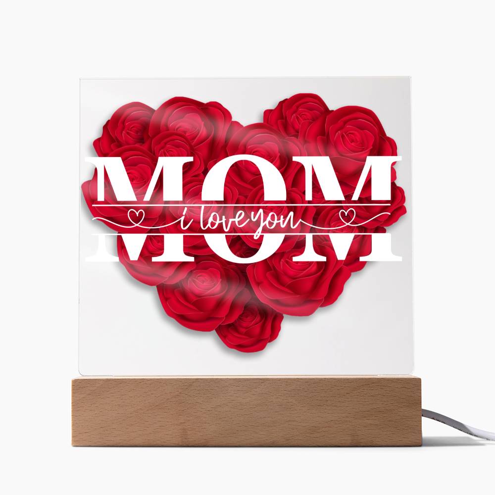 Mom I love you mother's Day gift for mom gift from daughter or son night stand home decor acrylic plaque