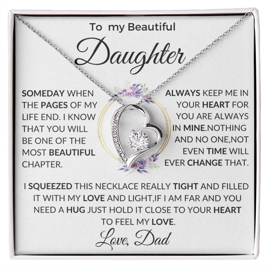 From Dad to Daughter necklace gift .A sentimental necklace for everyday wear