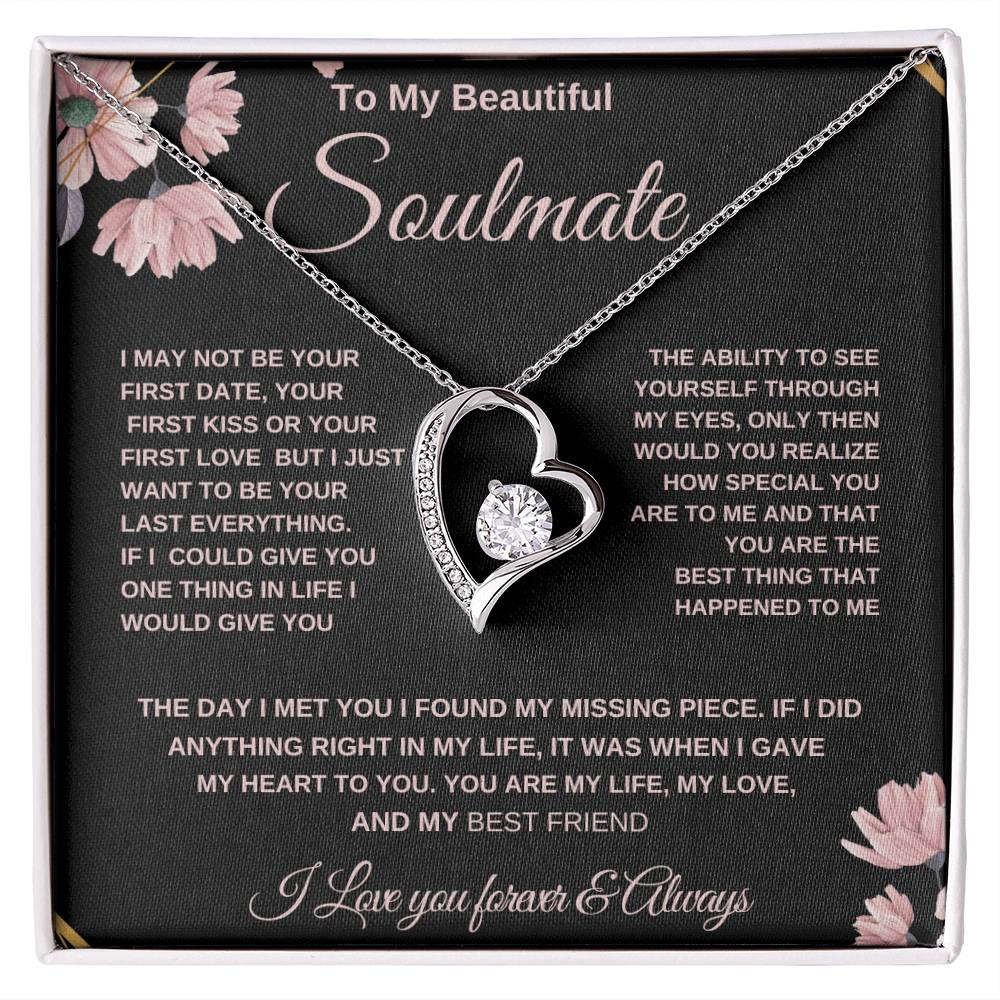 Soulmate Necklace for Couples. Necklace Gift, Soulmate Connection Necklace present, Romantic Soulmate Jewelry Gift