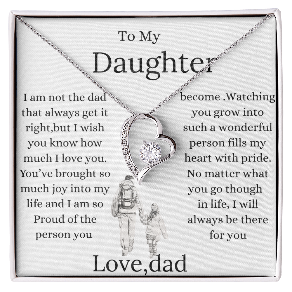 Daughter Graduation Necklace – Gift from Mom or Dad – Love Knot Heart Jewelry