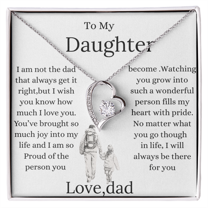 Daughter Graduation Necklace – Gift from Mom or Dad – Love Knot Heart Jewelry