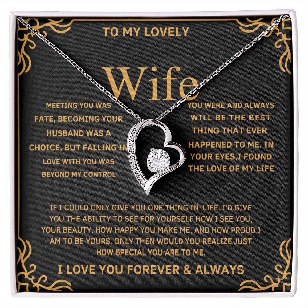 Wife necklace , jewelry gift,,Anniversary gift for wife , Wife birthday necklace Romantic necklace for wife .Wife pendant