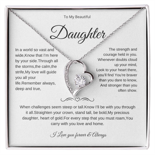 Beautiful Daughter Necklace from Mom and Dad - Heartfelt Gift for Daughter's Birthday or Graduation