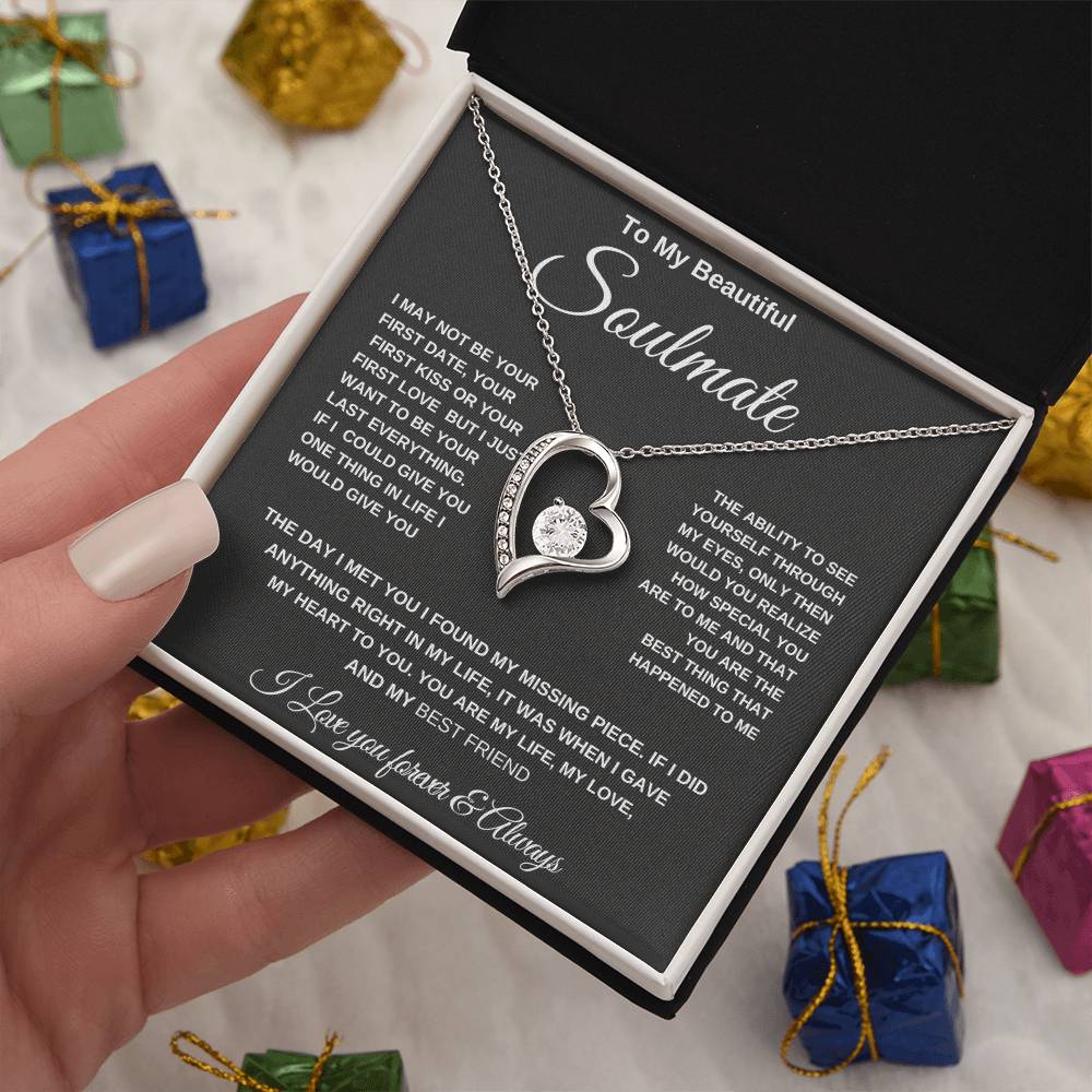 Anniversary Gift Soulmate Necklace for Wife" "Valentine's Day Soulmate Necklace for Her" "Christmas Gift Soulmate Necklace for Wife