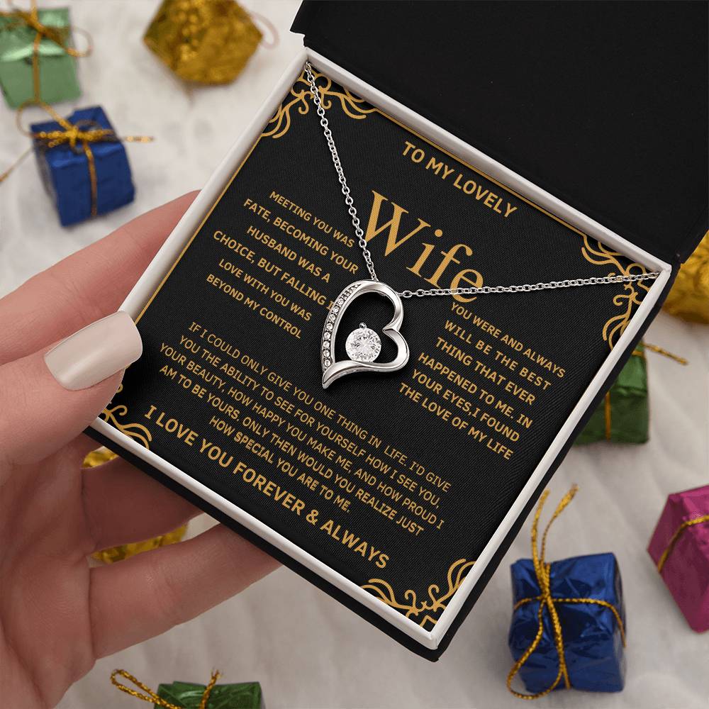 Wife necklace , jewelry gift,,Anniversary gift for wife , Wife birthday necklace Romantic necklace for wife .Wife pendant