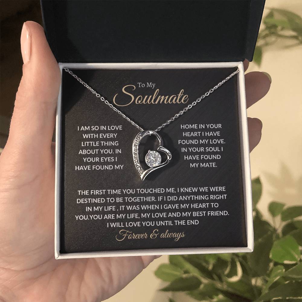 To My Beautiful Soulmate Necklace with Message Card, Gift For Valentine's Day, Birthday, Anniversary, Christmas, Soulmate Pendant Gift For Her