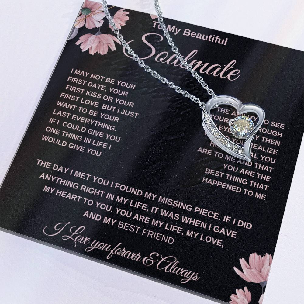 Soulmate Necklace for Couples. Necklace Gift, Soulmate Connection Necklace present, Romantic Soulmate Jewelry Gift