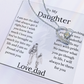 Daughter Graduation Necklace – Gift from Mom or Dad – Love Knot Heart Jewelry