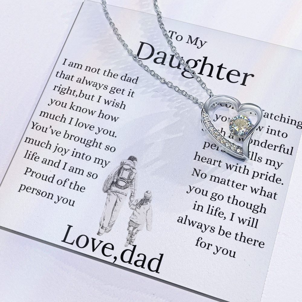 Daughter Graduation Necklace – Gift from Mom or Dad – Love Knot Heart Jewelry