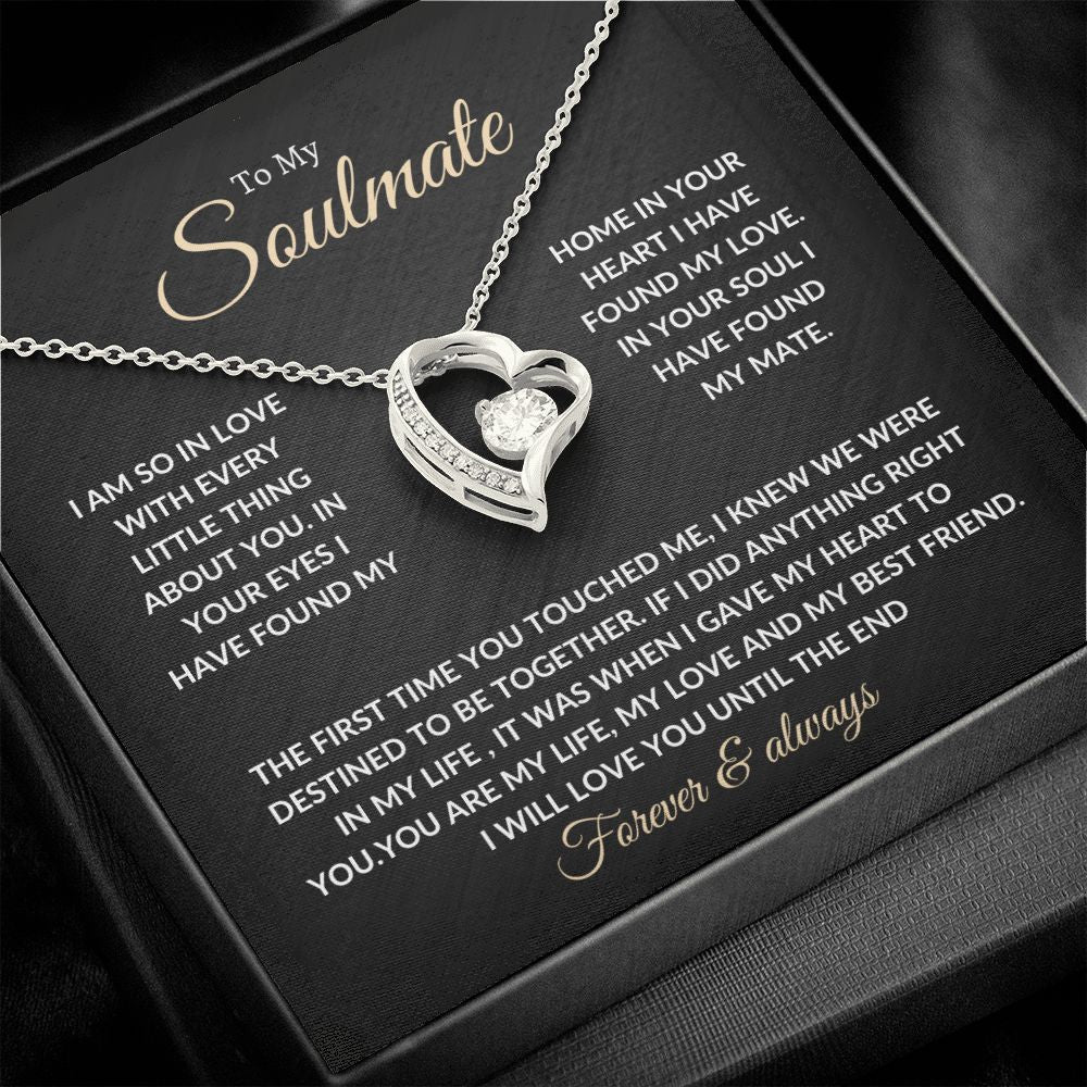 To My Beautiful Soulmate Necklace with Message Card, Gift For Valentine's Day, Birthday, Anniversary, Christmas, Soulmate Pendant Gift For Her