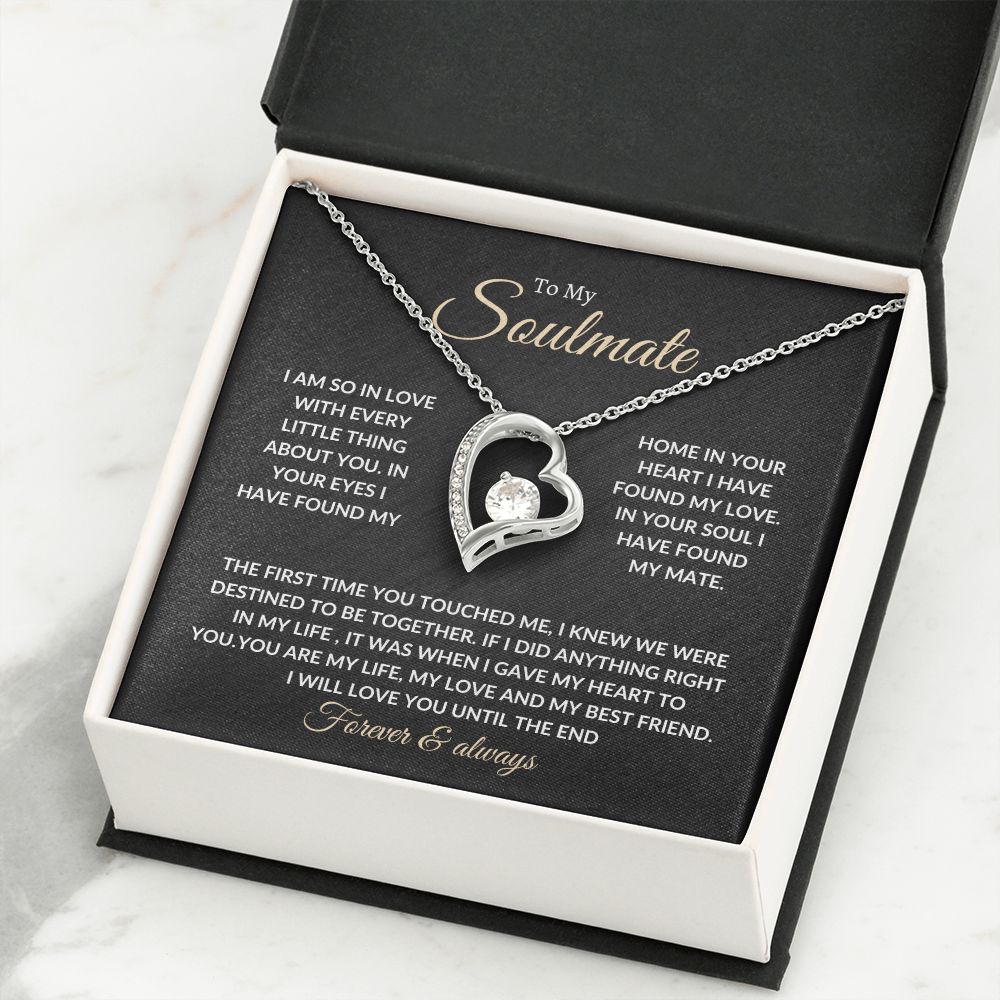 To My Beautiful Soulmate Necklace with Message Card, Gift For Valentine's Day, Birthday, Anniversary, Christmas, Soulmate Pendant Gift For Her