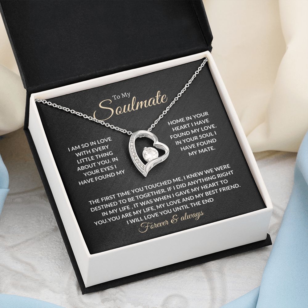 To My Beautiful Soulmate Necklace with Message Card, Gift For Valentine's Day, Birthday, Anniversary, Christmas, Soulmate Pendant Gift For Her