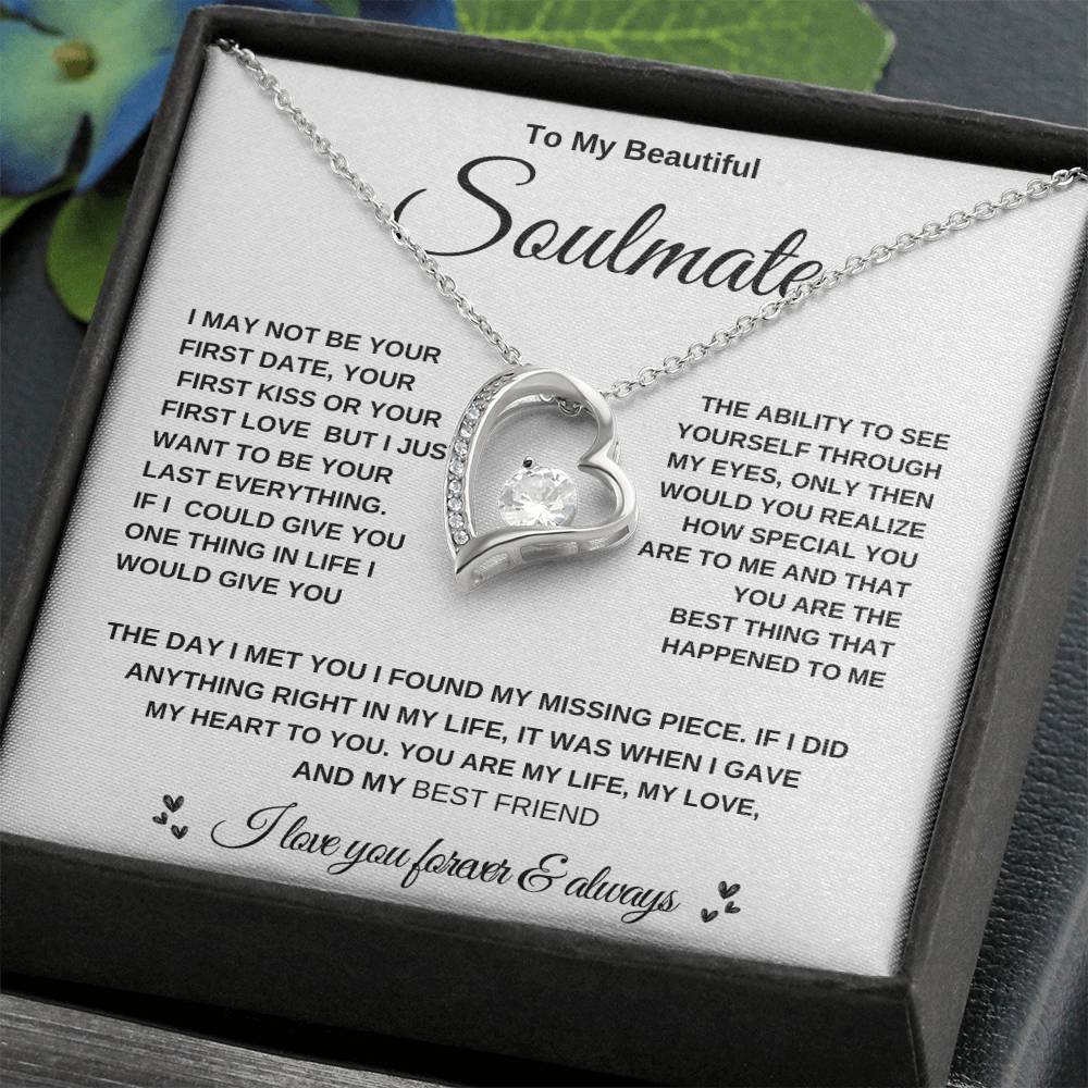 Soulmate Necklace Gift for Wife - Perfect Anniversary Jewelry" "Romantic Soulmate Necklace for Wife - Thoughtful Gift Idea"