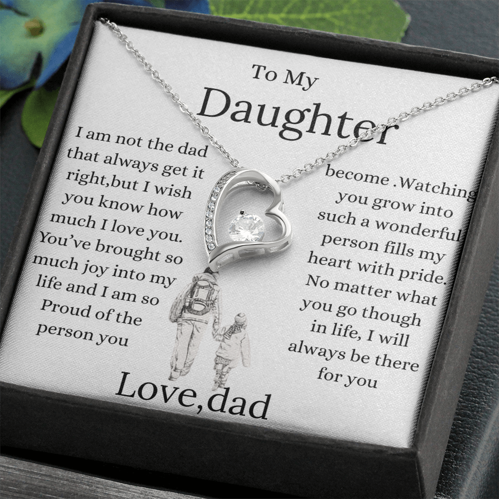 Daughter Graduation Necklace – Gift from Mom or Dad – Love Knot Heart Jewelry