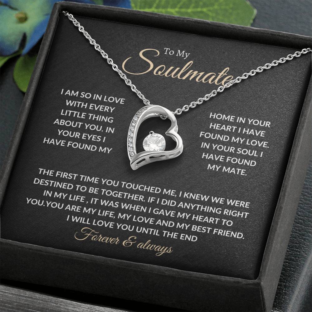 To My Beautiful Soulmate Necklace with Message Card, Gift For Valentine's Day, Birthday, Anniversary, Christmas, Soulmate Pendant Gift For Her