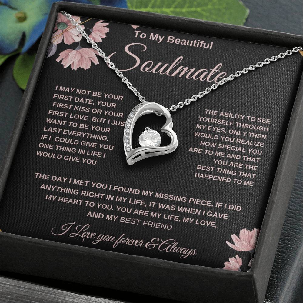 Soulmate Necklace for Couples. Necklace Gift, Soulmate Connection Necklace present, Romantic Soulmate Jewelry Gift