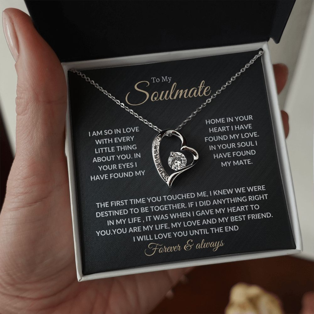 To My Beautiful Soulmate Necklace with Message Card, Gift For Valentine's Day, Birthday, Anniversary, Christmas, Soulmate Pendant Gift For Her