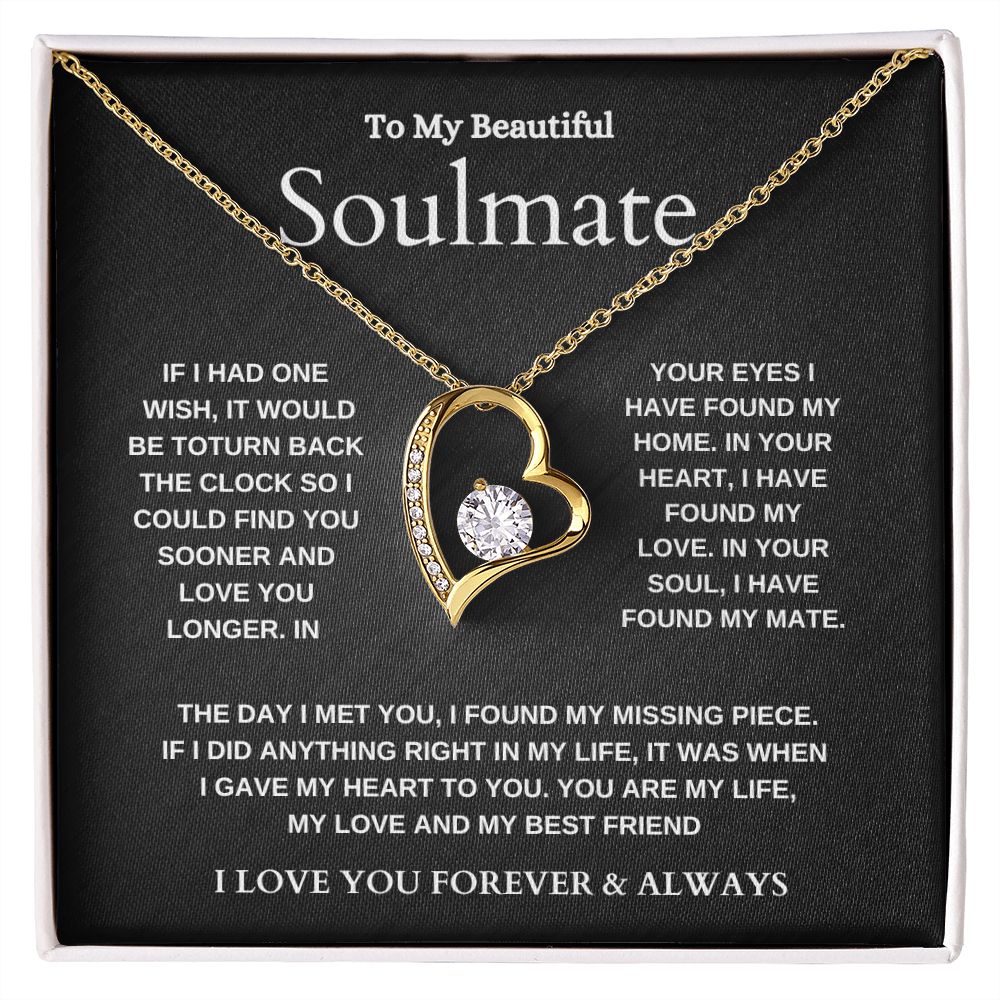 SOULMATE  NECKLACE DIFT IDEA FOR WIFE GIRLFRIEND CHRISTMAS BIRTHDAY GIFT