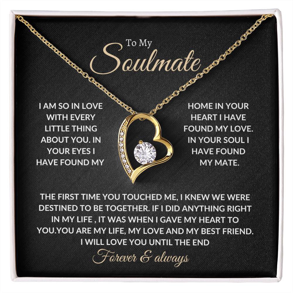 To My Beautiful Soulmate Necklace with Message Card, Gift For Valentine's Day, Birthday, Anniversary, Christmas, Soulmate Pendant Gift For Her