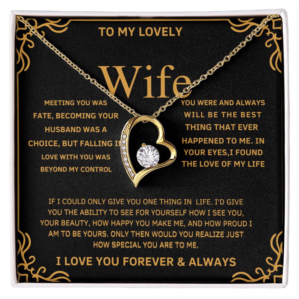 Wife necklace , jewelry gift,,Anniversary gift for wife , Wife birthday necklace Romantic necklace for wife .Wife pendant