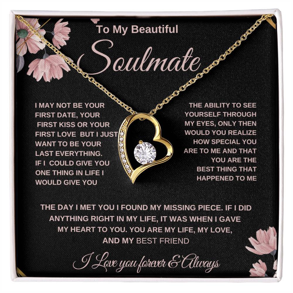 Soulmate Necklace for Couples. Necklace Gift, Soulmate Connection Necklace present, Romantic Soulmate Jewelry Gift