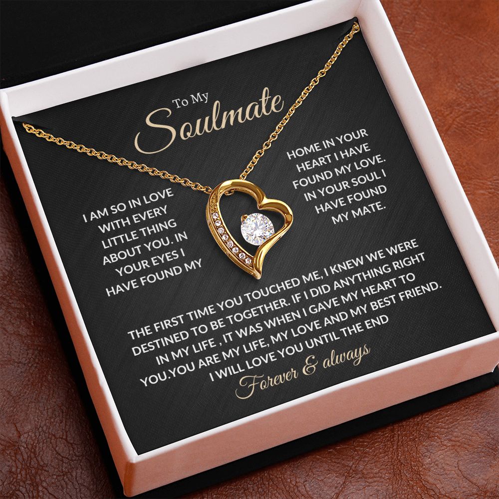 To My Beautiful Soulmate Necklace with Message Card, Gift For Valentine's Day, Birthday, Anniversary, Christmas, Soulmate Pendant Gift For Her