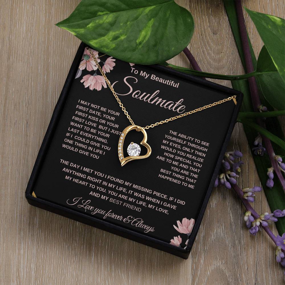 Soulmate Necklace for Couples. Necklace Gift, Soulmate Connection Necklace present, Romantic Soulmate Jewelry Gift