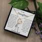 Daughter Graduation Necklace – Gift from Mom or Dad – Love Knot Heart Jewelry