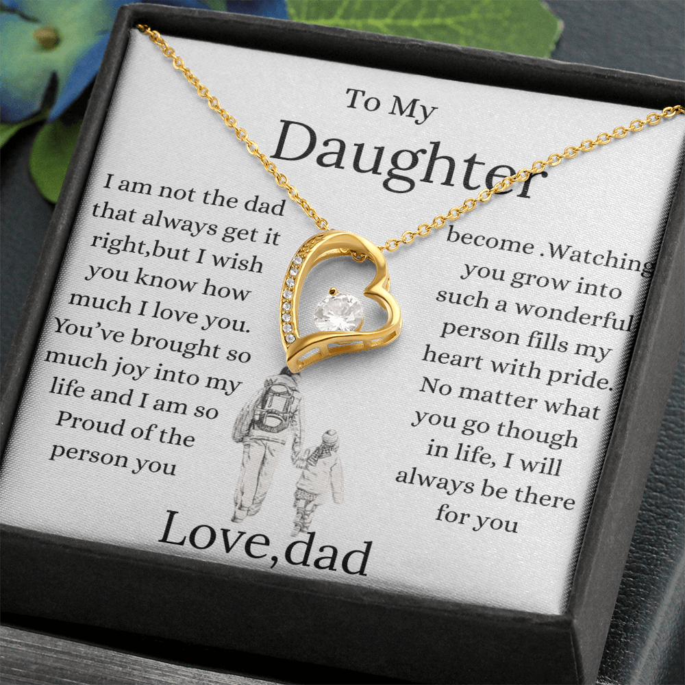 Daughter Graduation Necklace – Gift from Mom or Dad – Love Knot Heart Jewelry