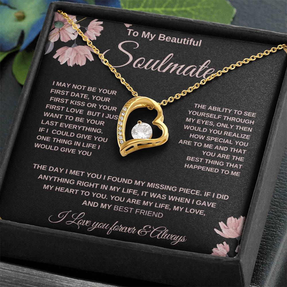 Soulmate Necklace for Couples. Necklace Gift, Soulmate Connection Necklace present, Romantic Soulmate Jewelry Gift