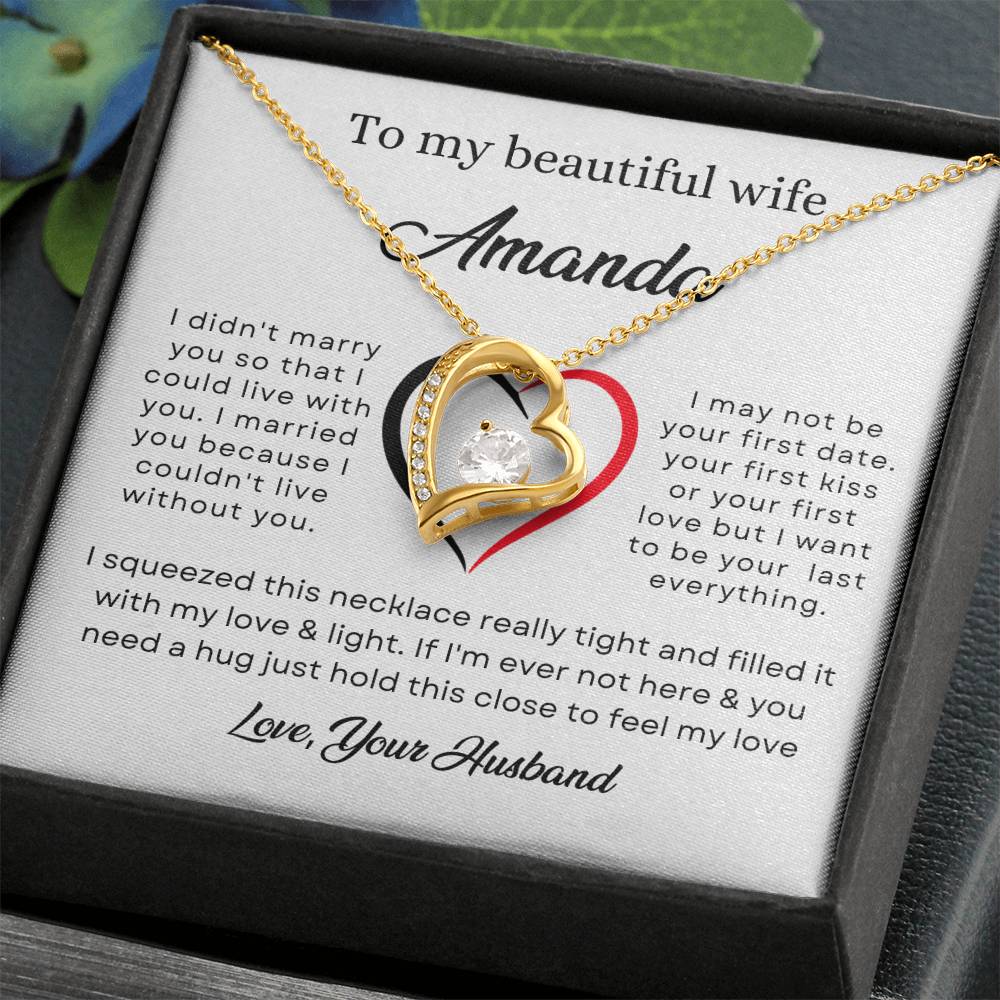 To My wife Gift  Necklace From Husband  Partner Future Wife Gift. - Personalized Heart Shape Necklace Custom Name Jewelry - Holiday Gift for your wife  ...