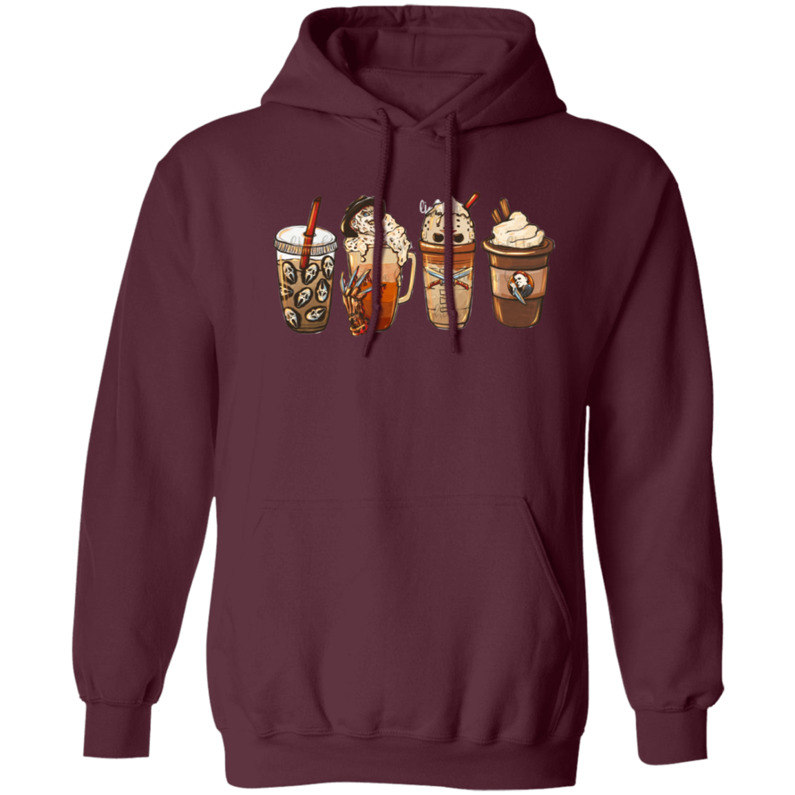 Horror Coffee Late Halloween Pullover Hoodie