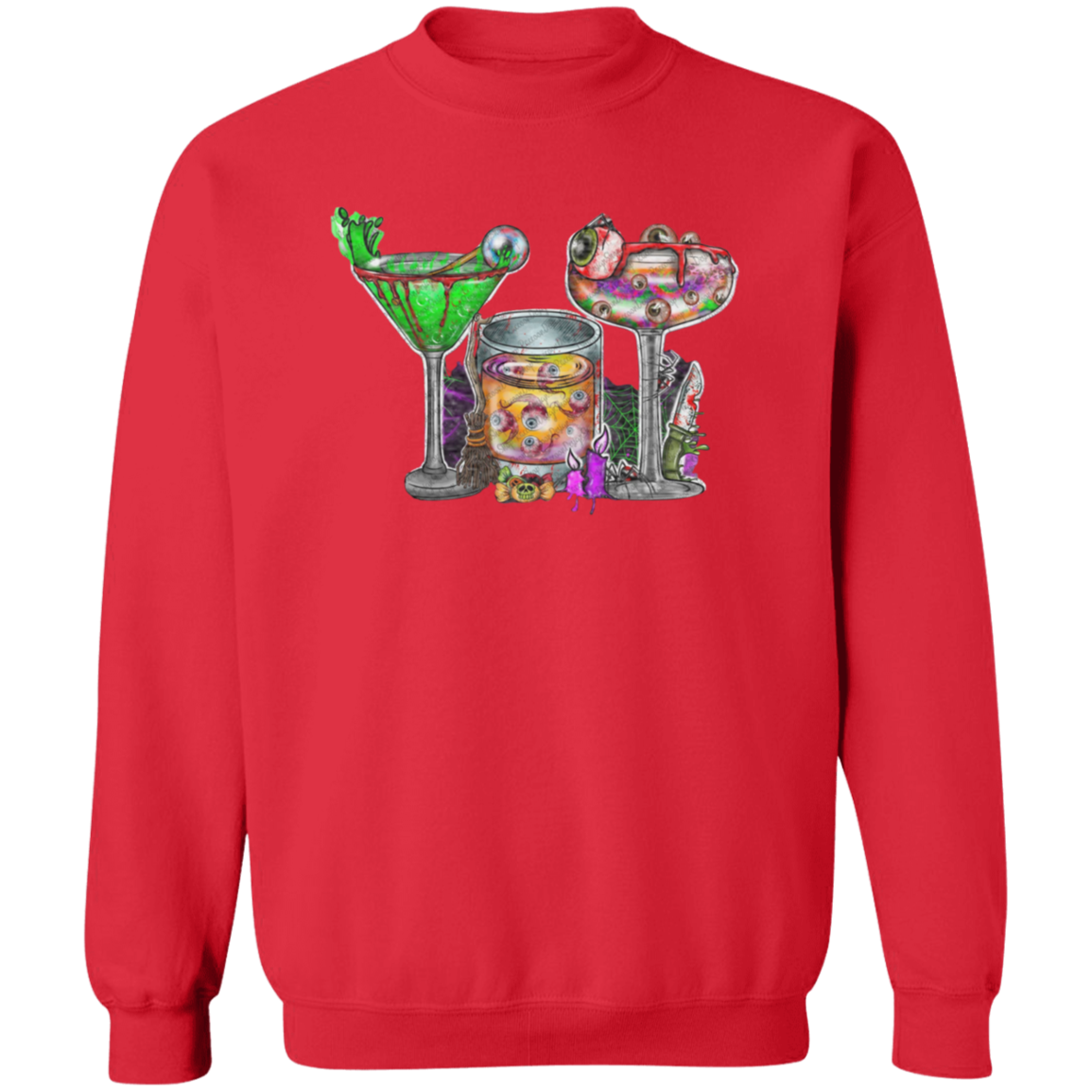 Horror Movie Halloween Drink Pullover Crewneck Sweatshirt