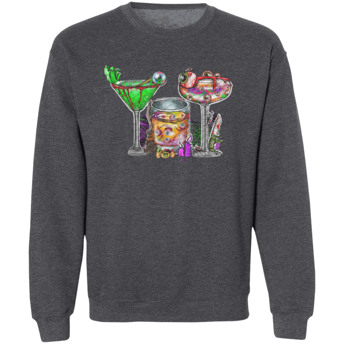 Horror Movie Halloween Drink Pullover Crewneck Sweatshirt