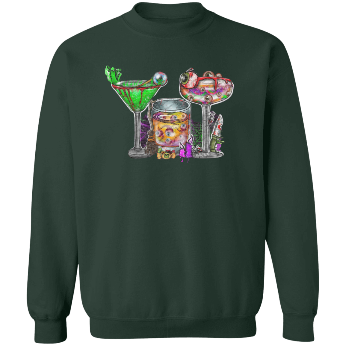 Horror Movie Halloween Drink Pullover Crewneck Sweatshirt