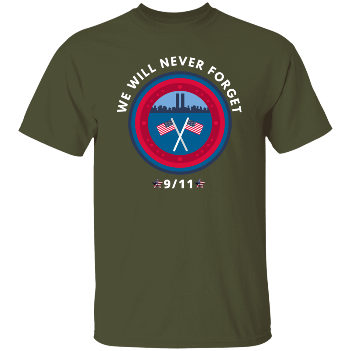 NEVER FORGET AMERICAN FLAG UNISEX   T-Shirt