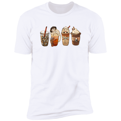 Horror Movie Halloween Coffee Late Premium Short Sleeve Tee