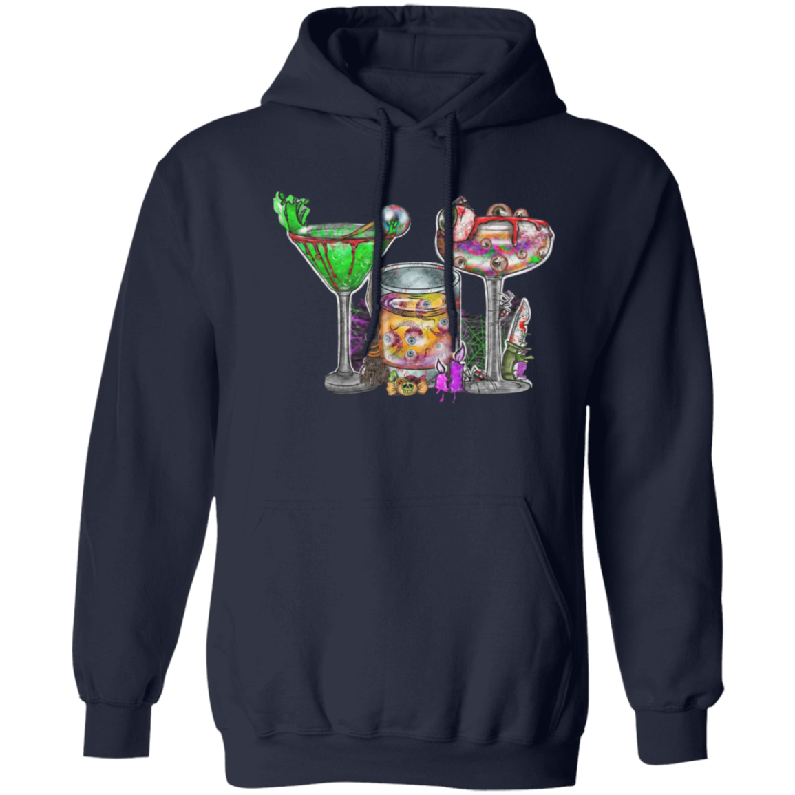 Horror Movie Halloween Drink Pullover Hoodie